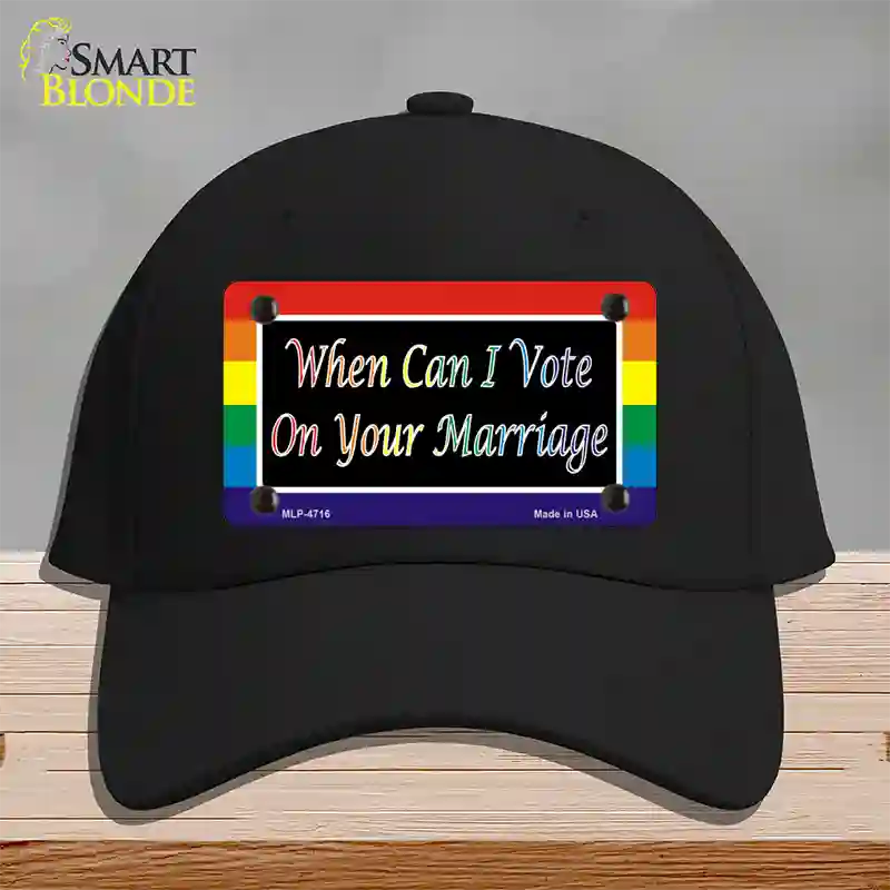 When Can I Vote Novelty License Plate Hat Cotton / Black