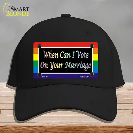 When Can I Vote Novelty License Plate Hat Cotton / Black