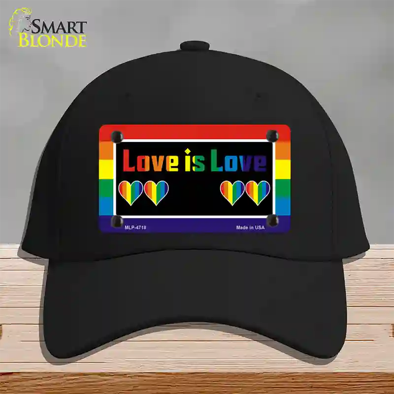 Love Is Love Novelty License Plate Hat Cotton / Black