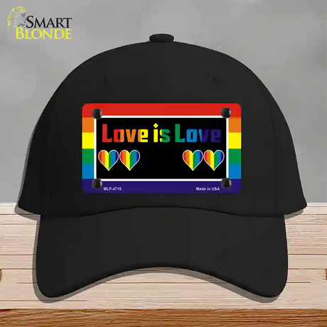 Love Is Love Novelty License Plate Hat Cotton / Black