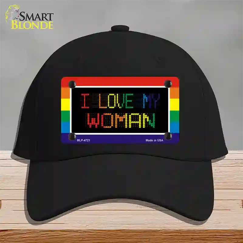 I Love My Woman Novelty License Plate Hat Cotton / Black