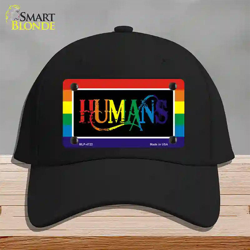 Humans Novelty License Plate Hat Cotton / Black