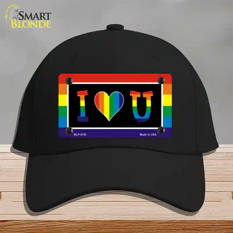 I Love U Novelty License Plate Hat Cotton / Black