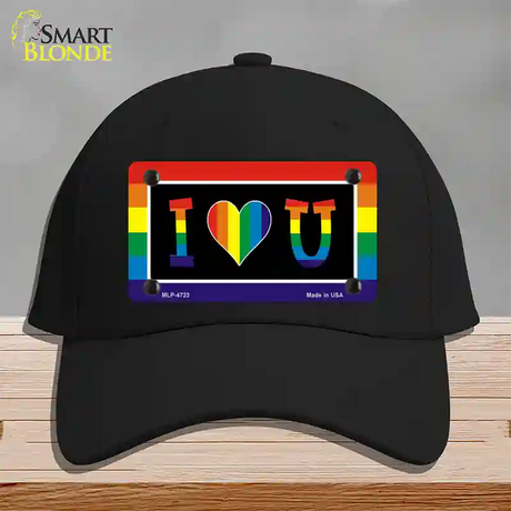 I Love U Novelty License Plate Hat Cotton / Black