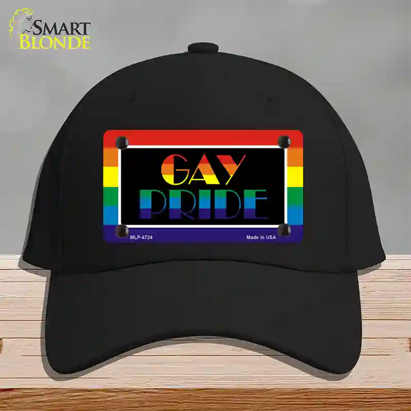 Gay Pride Novelty License Plate Hat Cotton / Black