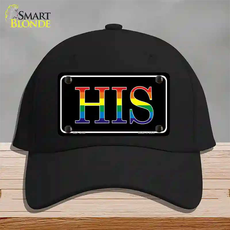 His Rainbow Novelty License Plate Hat Cotton / Black