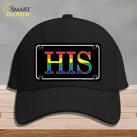 His Rainbow Novelty License Plate Hat Cotton / Black