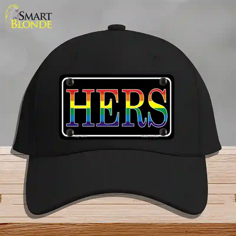 Hers Rainbow Novelty License Plate Hat Cotton / Black