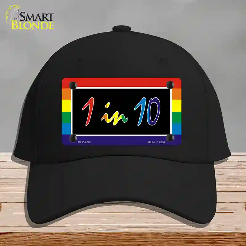 1 In 10 Novelty License Plate Hat Cotton / Black