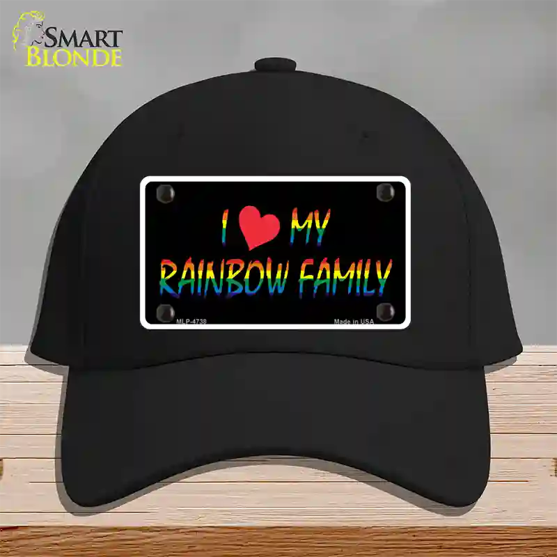 I Love My Rainbow Family Novelty License Plate Hat Cotton / Black