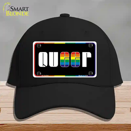 Queer Novelty License Plate Hat Cotton / Black