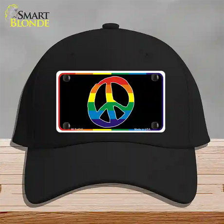 Peace Sign Novelty License Plate Hat Cotton / Black