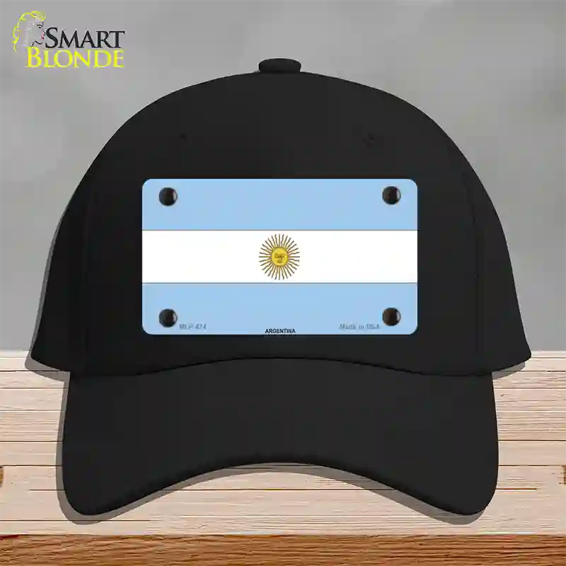 Argentina Flag Novelty License Plate Hat Cotton / Black