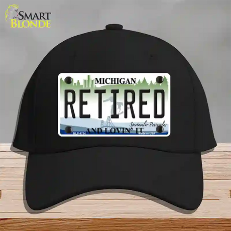 Retired Michigan State Novelty License Plate Hat Cotton / Black