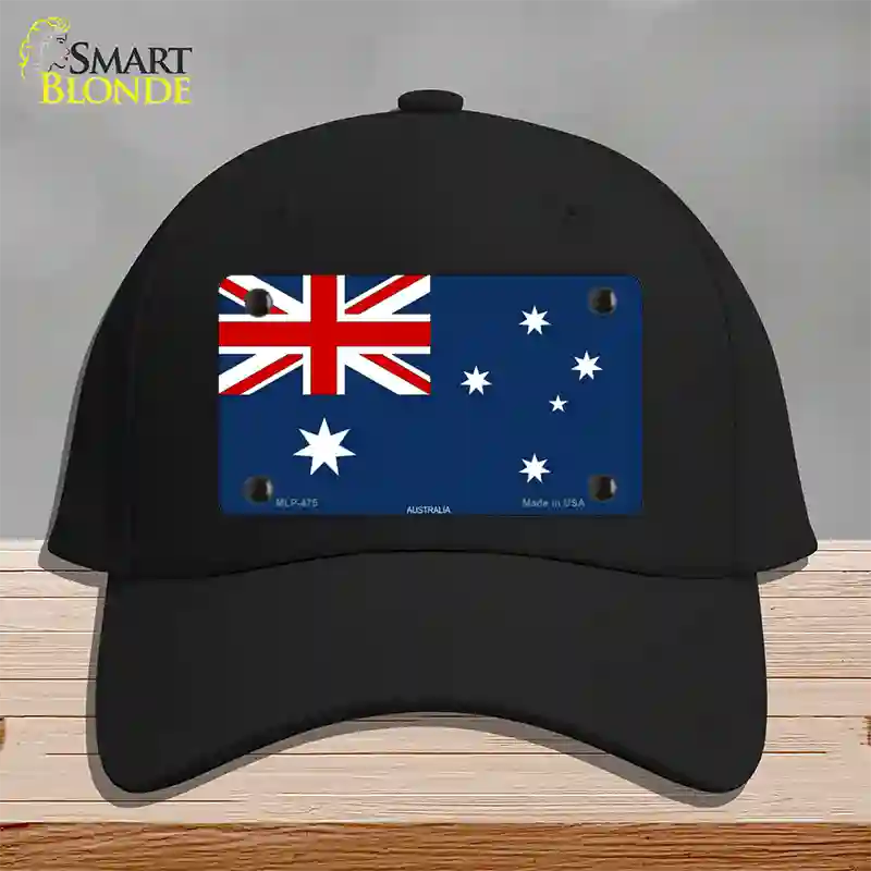 Australia Flag Novelty License Plate Hat Cotton / Black