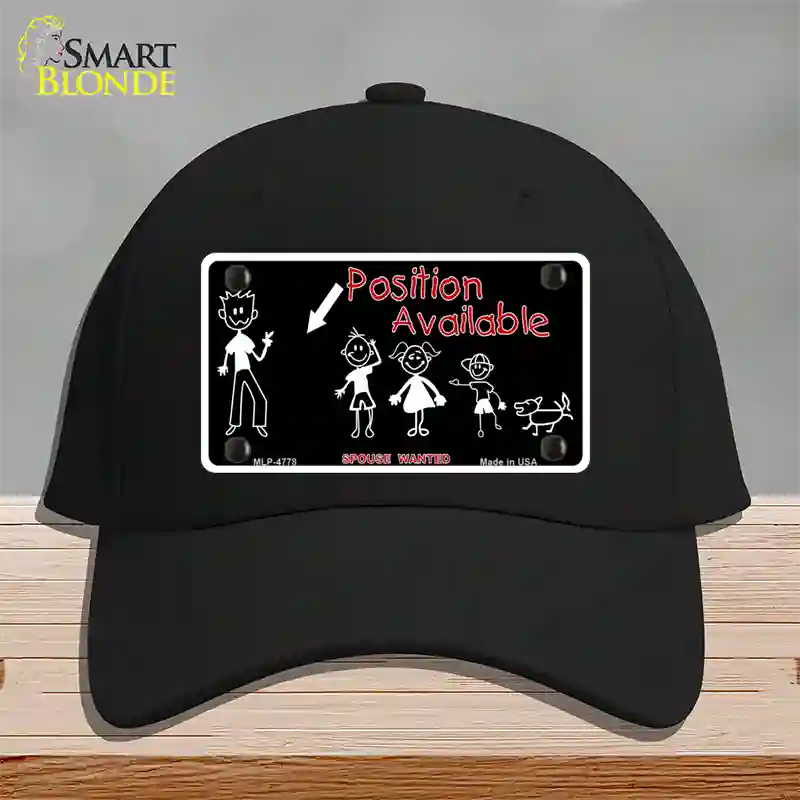 Position Available Novelty License Plate Hat Cotton / Black