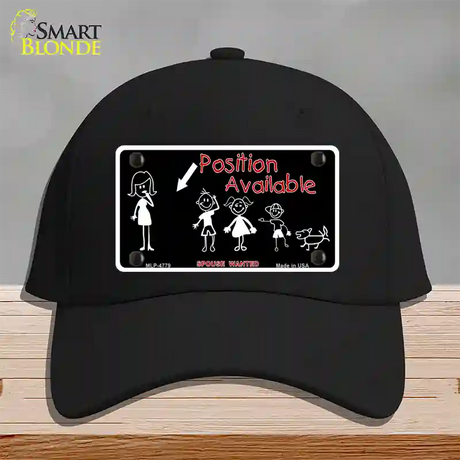 Position Available Male Novelty License Plate Hat Cotton / Black