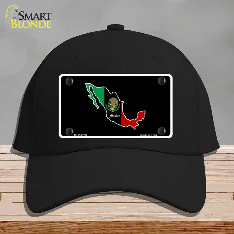 Mexico Outline Novelty License Plate Hat Cotton / Black