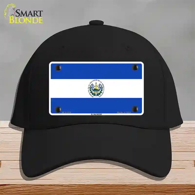 El Salvador Flag Novelty License Plate Hat Cotton / Black