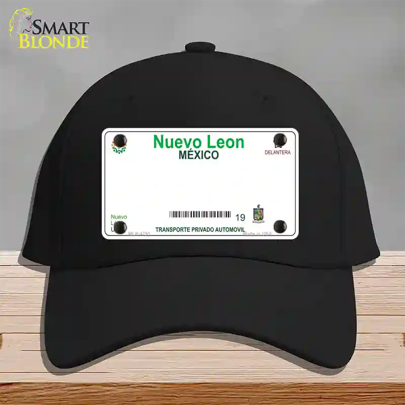 Nuevo Leon Mexico Blank Novelty License Plate Hat Cotton / Black