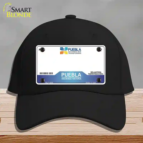 Puebla Mexico Novelty License Plate Hat Cotton / Black