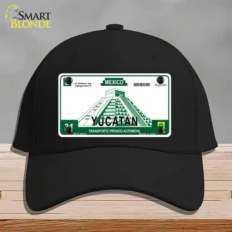 Yucatan Mexico Novelty License Plate Hat Cotton / Black