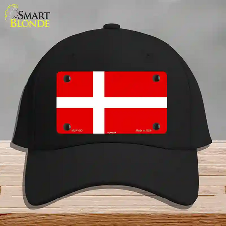 Denmark Flag Novelty License Plate Hat Cotton / Black