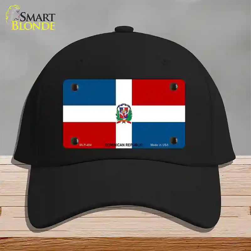 Dominican Republic Flag Novelty License Plate Hat Cotton / Black