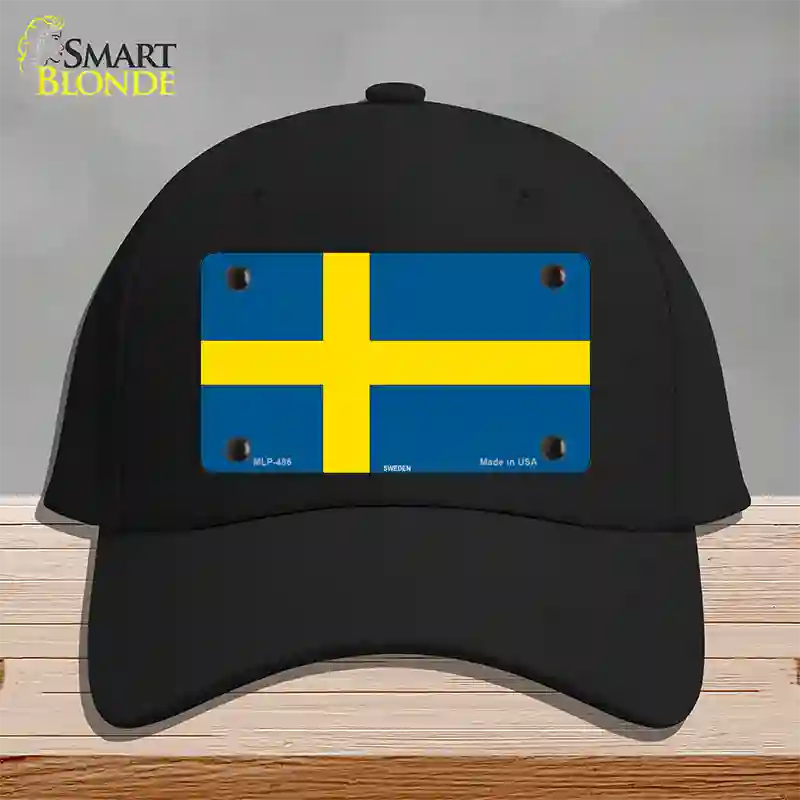 Sweden Flag Novelty License Plate Hat Cotton / Black