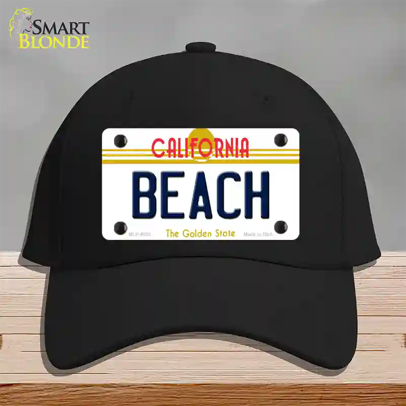 Beach California Novelty License Plate Hat Cotton / Black