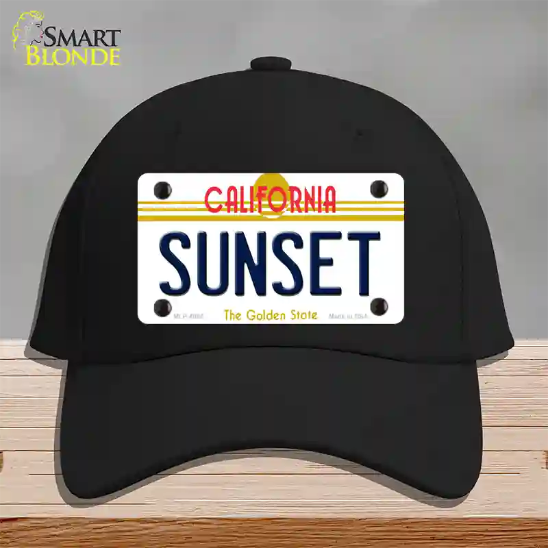 Sunset California Novelty License Plate Hat Cotton / Black