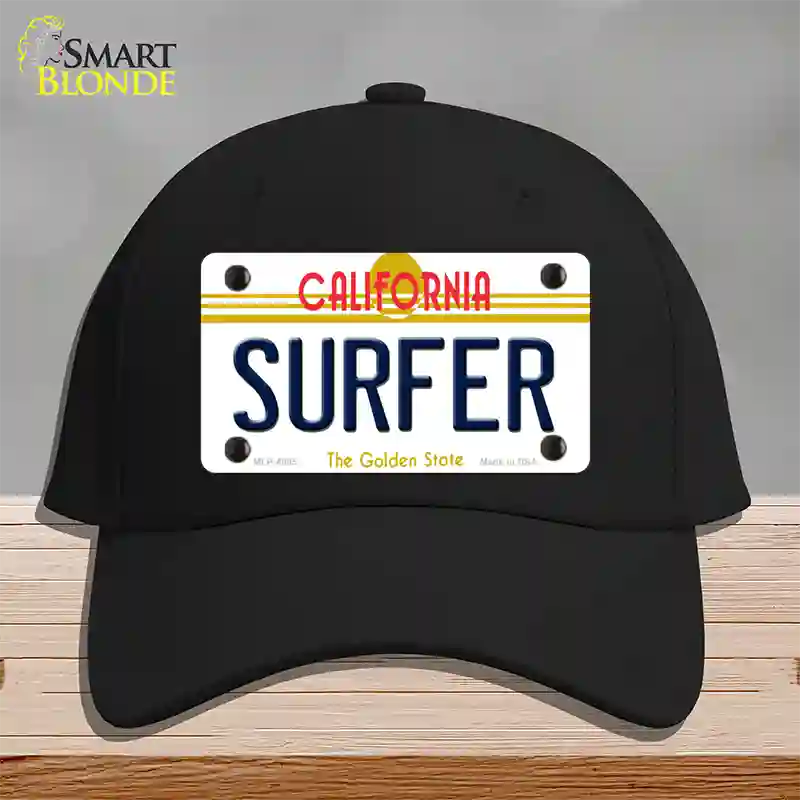 Surfer California Novelty License Plate Hat Cotton / Black