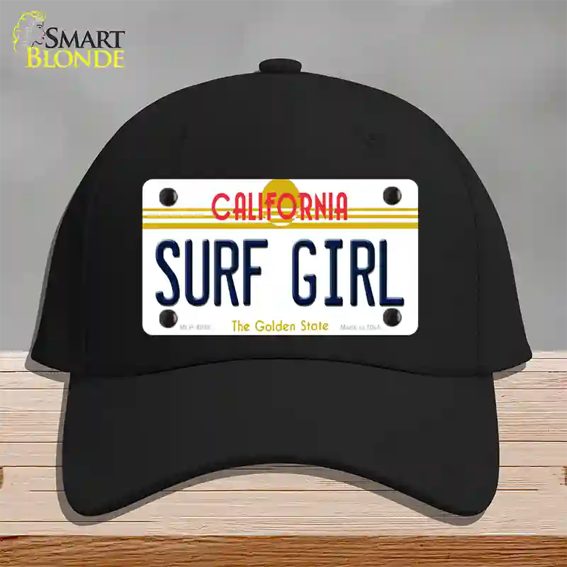 Surf Girl California Novelty License Plate Hat Cotton / Black