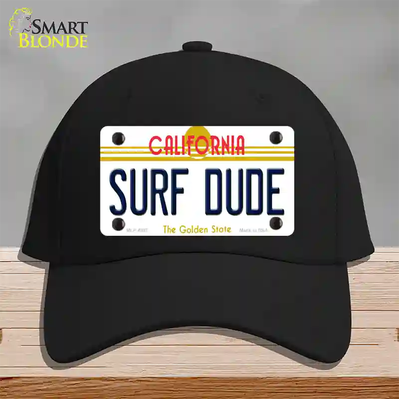 Surf Dude California Novelty License Plate Hat Cotton / Black