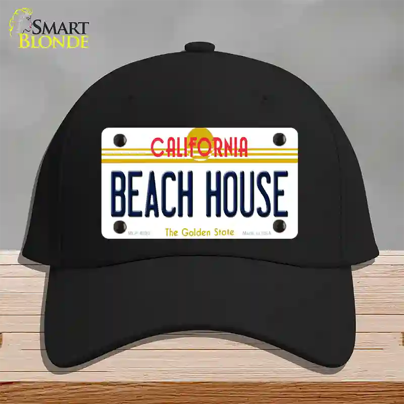 Beach House California Novelty License Plate Hat Cotton / Black