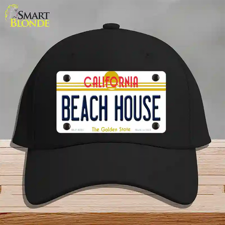 Beach House California Novelty License Plate Hat Cotton / Black