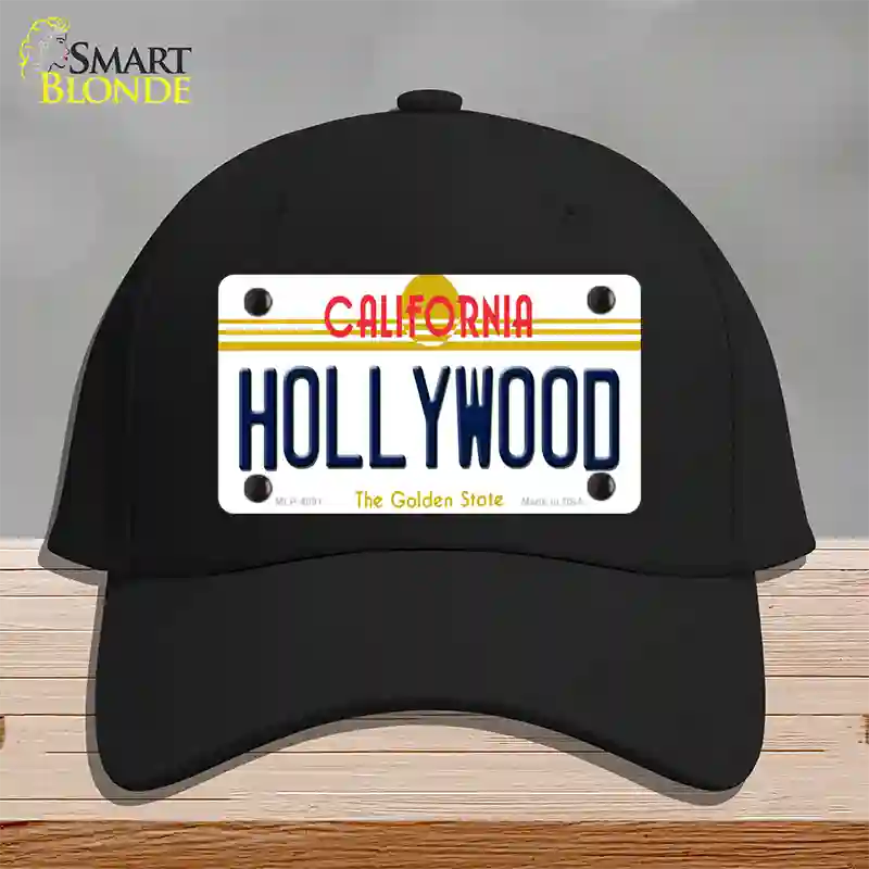 Hollywood California Novelty License Plate Hat Cotton / Black