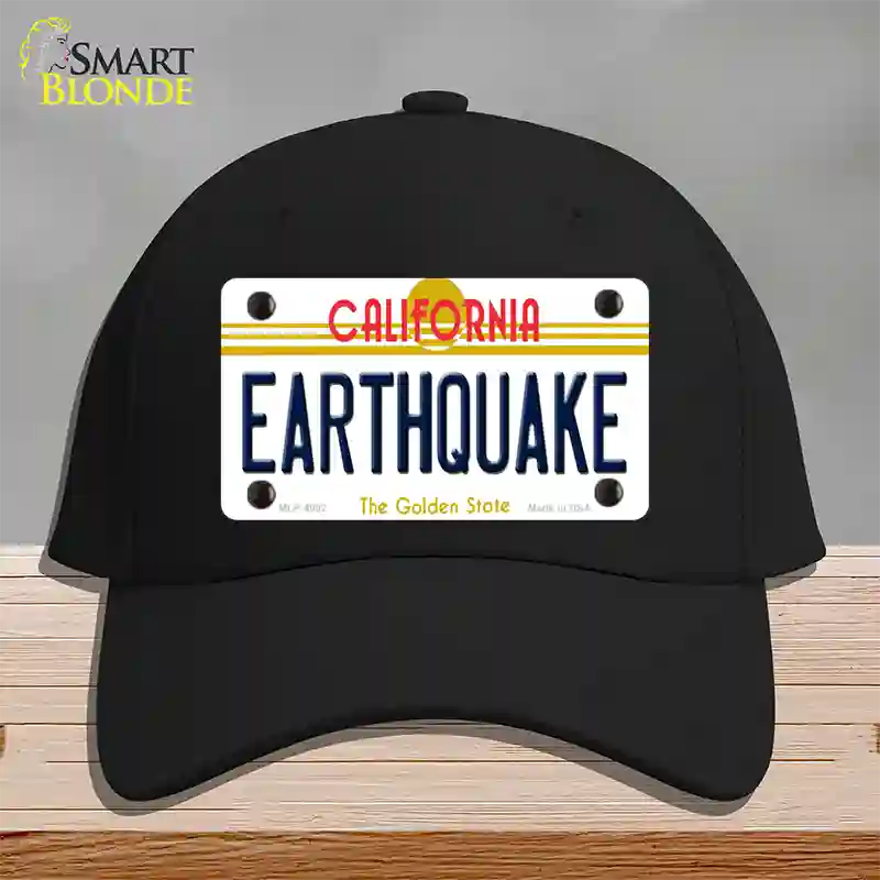 Earthquake California Novelty License Plate Hat Cotton / Black