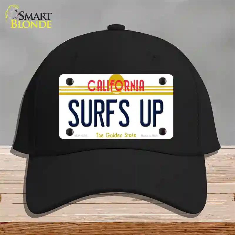 Surfs Up California Novelty License Plate Hat Cotton / Black