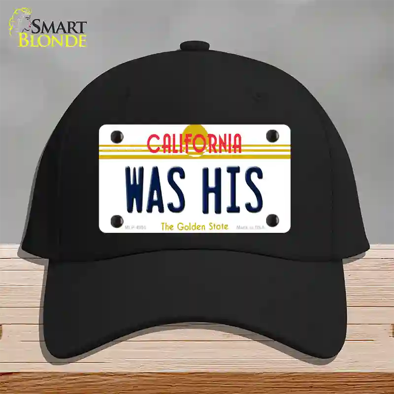 Was His California Novelty License Plate Hat Cotton / Black