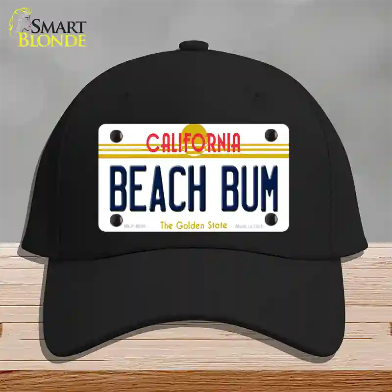 Beach Bum California Novelty License Plate Hat Cotton / Black