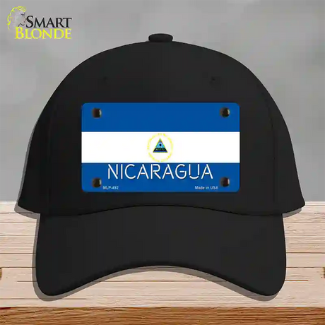 Nicaragua Flag Novelty License Plate Hat Cotton / Black