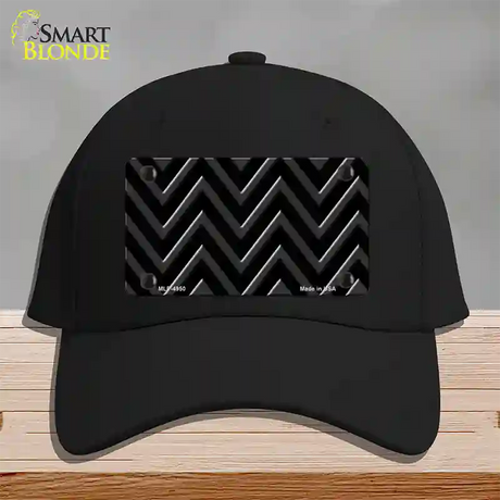 Black Light Black Large Chevron Novelty License Plate Hat Cotton / Black