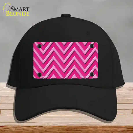 Pink Light Pink Large Chevron Novelty License Plate Hat Cotton / Black