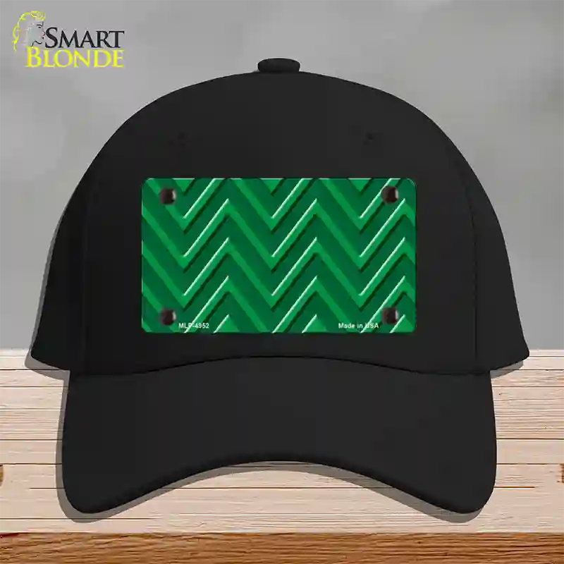 Green Light Green Large Chevron Novelty License Plate Hat Cotton / Black