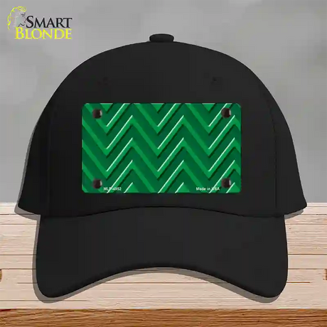 Green Light Green Large Chevron Novelty License Plate Hat Cotton / Black