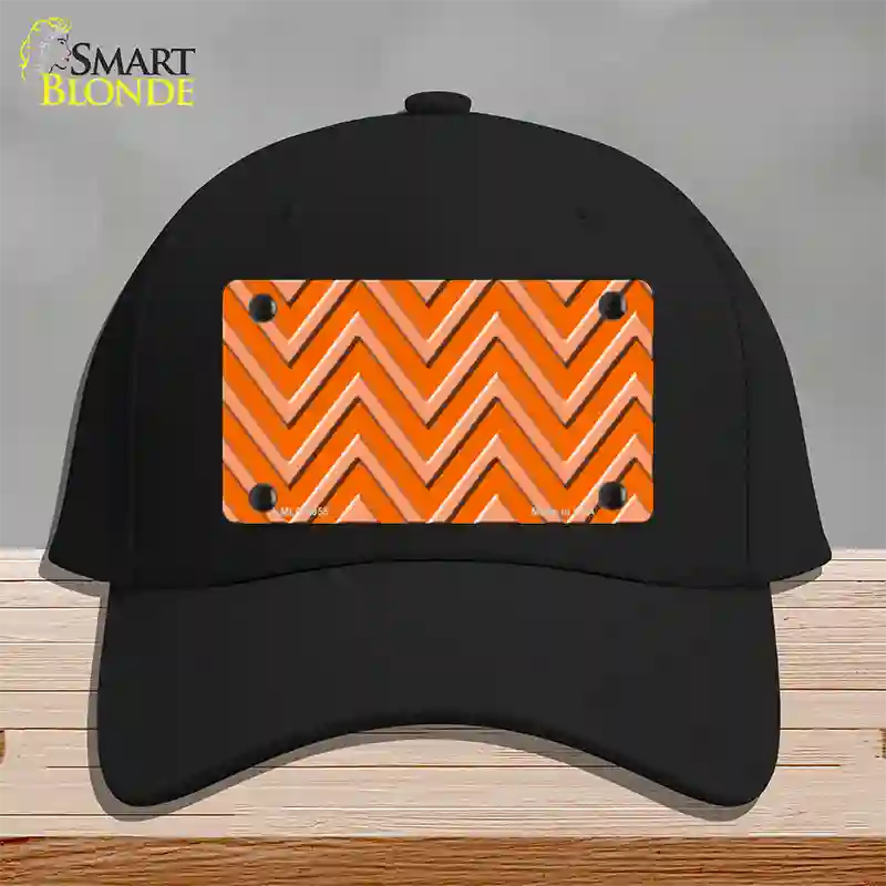 Orange Light Orange Large Chevron Novelty License Plate Hat Cotton / Black