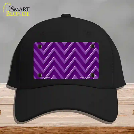 Purple Light Purple Large Chevron Novelty License Plate Hat Cotton / Black