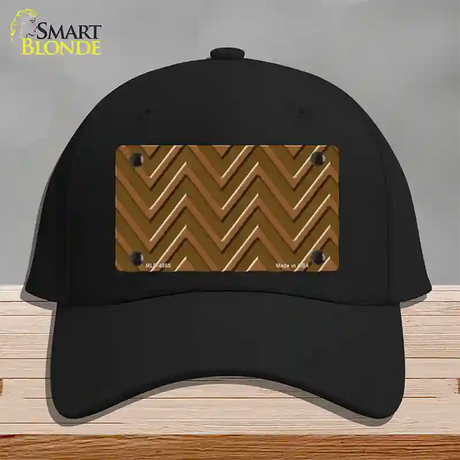 Brown Light Brown Large Chevron Novelty License Plate Hat Cotton / Black