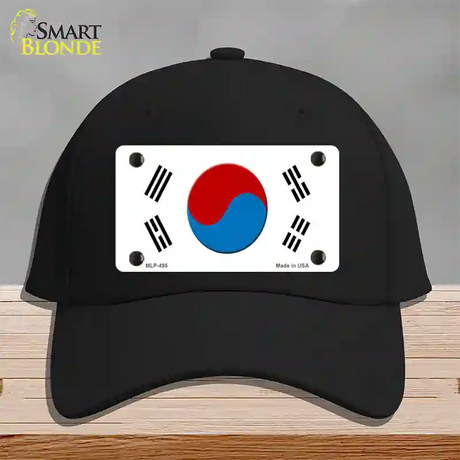 South Korea Flag Novelty License Plate Hat Cotton / Black